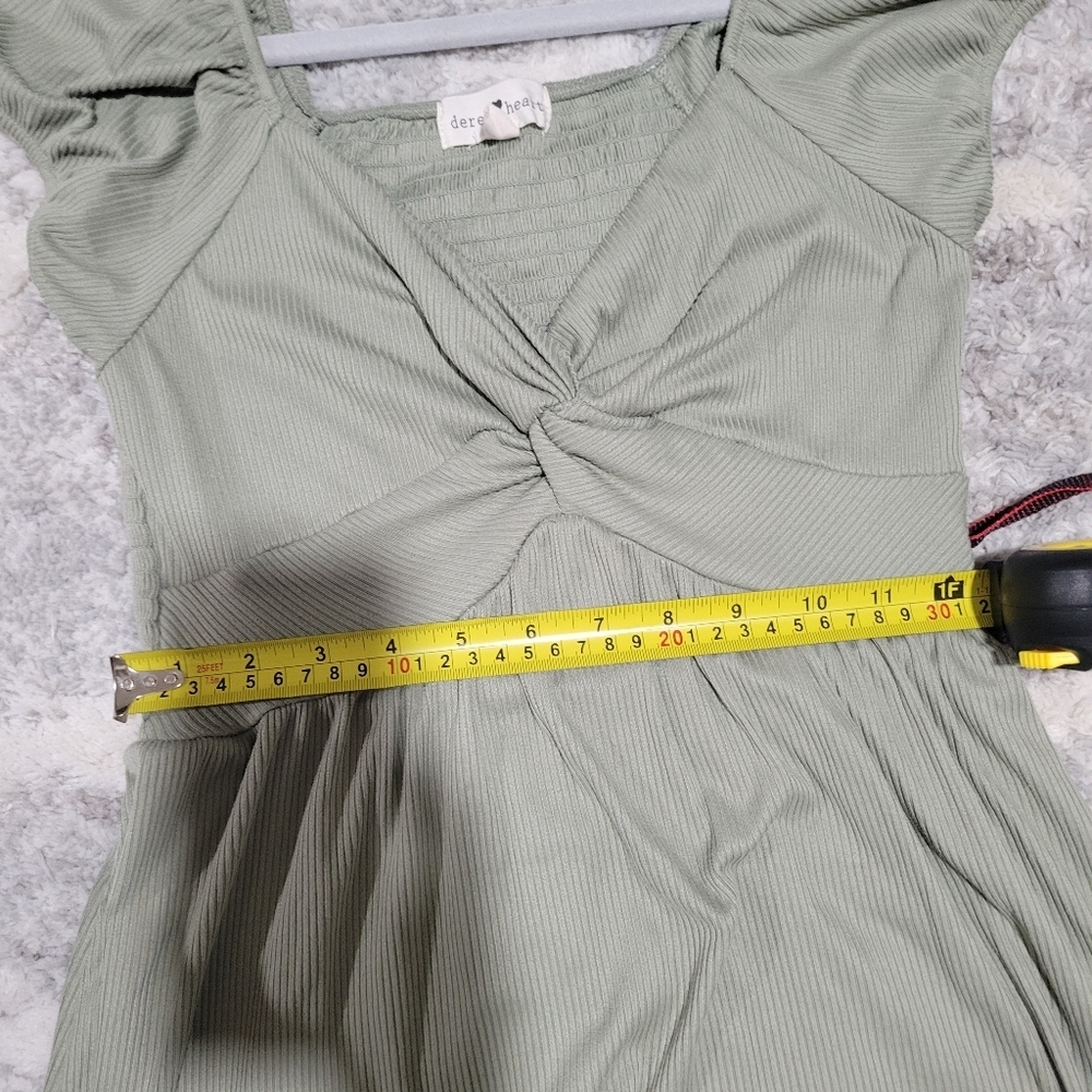 Derek Heart Olive Green Ribbed Top - Picture 10 of 10